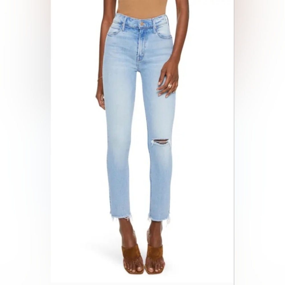 Mother The Dazzler Ripped Ankle Fray Hopeless Romantic Jeans Size 28